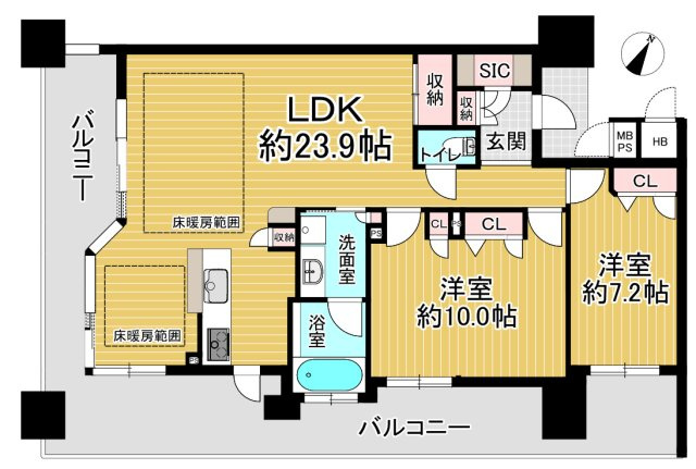 ライオンズ一宮ブライトマークスの間取り