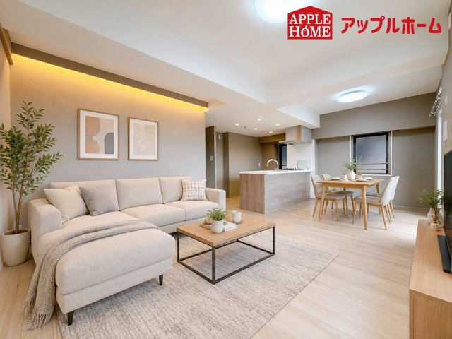 オーベル大宮・東宮原の居間・リビング|１日の長い時間を過ごす大切なリビングだから、広さ日当たりとことんこだわりましょう♪
ぜひこの空間を実際にご体感ください！
※家具はCGです