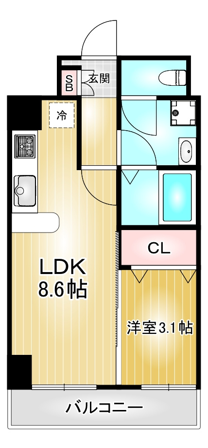 La Douceur今池|名古屋市の賃貸ならMy賃貸の間取り|La Douceur今池
※反転タイプ