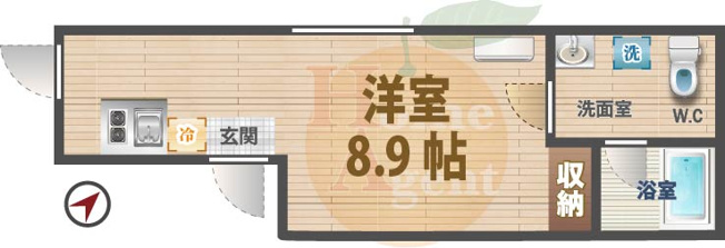 【間取り】 | セレーノ上高田 | 1Rのお部屋です。