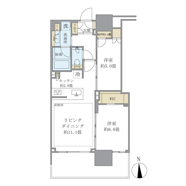 グランドシティタワー月島の間取り