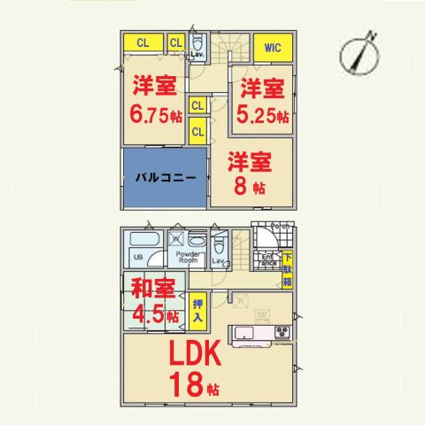 【間取り】 | 八街市文違１号棟 | ご見学はお気軽に0476-37-3888までお問合せ下さい！