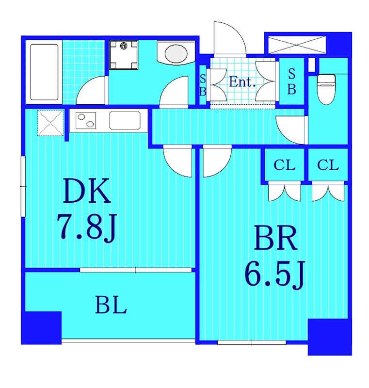 横浜市中区元浜町４丁目の賃貸マンションの間取り|1DKタイプの使いやすい間取りです！
