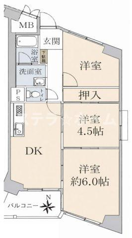 ローズコーポニュー江口ⅡA棟の間取り|リフォーム済物件