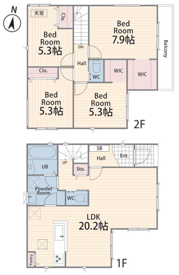 【間取り】 | 厚木市妻田西２丁目　全３棟　新築住宅