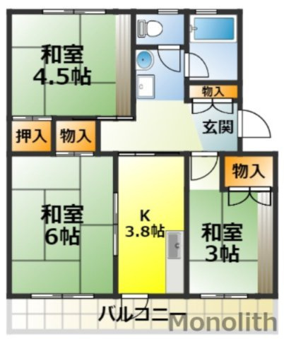 泉北茶山台２丁４番３号棟の間取り