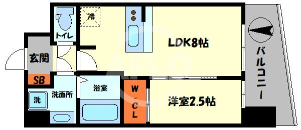 アドバンス難波ラシュレの間取り|アドバンス難波ラシュレ　間取り