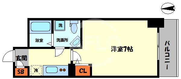 アドバンス難波ラシュレの間取り|アドバンス難波ラシュレ　間取り