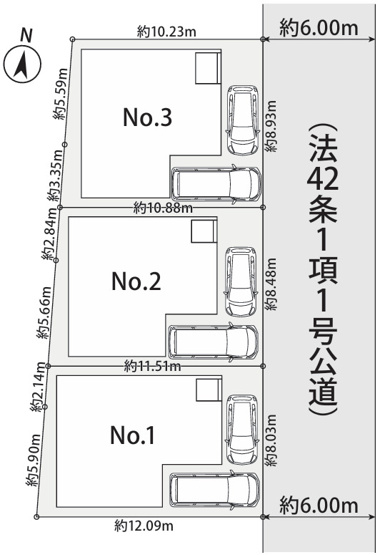 【区画図】 | 厚木市妻田西２丁目　全３棟　新築住宅