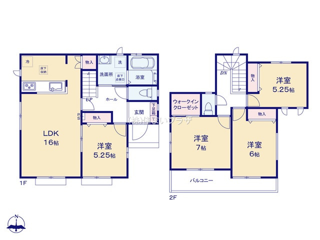 仲介手数料無料）一宮市時之島３７番　D号棟の間取り
