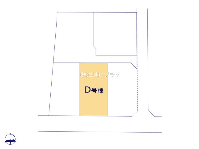 仲介手数料無料）一宮市時之島３７番　D号棟の区画図