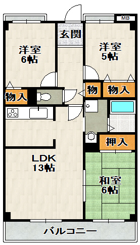 牡丹園壱番館の間取り