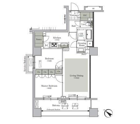 北区西ケ原４丁目の賃貸マンションの間取り