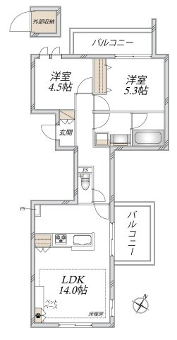 （仮称）本町４丁目メゾンの間取り