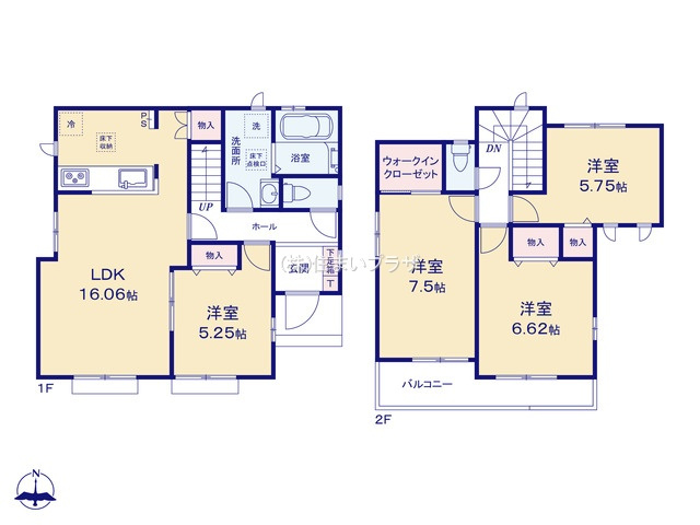 仲介手数料無料）一宮市時之島３７番　C号棟の間取り