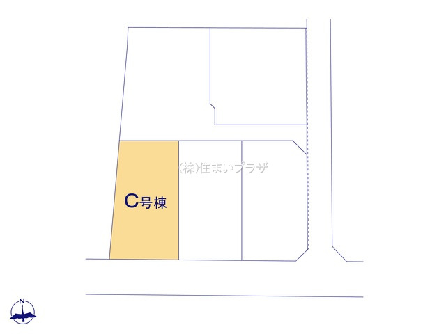 仲介手数料無料）一宮市時之島３７番　C号棟の区画図