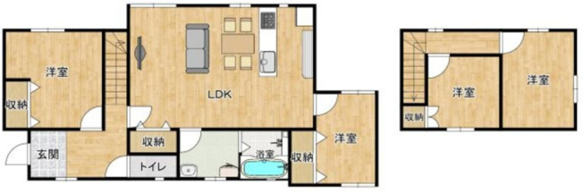 【間取り】 | 仲介手数料無料！上宇部小学校に通えるリフォーム済み中古住宅　宇部市川添３丁目 | お客様のご意見を凝縮した使いやすい間取り