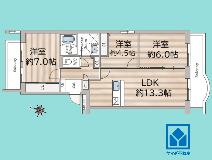 西宮セントポリア1号棟の間取り