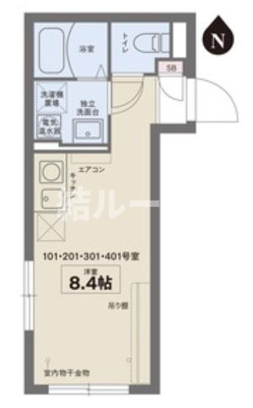 北区滝野川５丁目の賃貸マンションの間取り