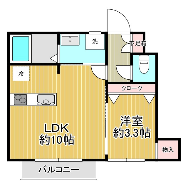 川崎市中原区下小田中３丁目のアパートの間取り
