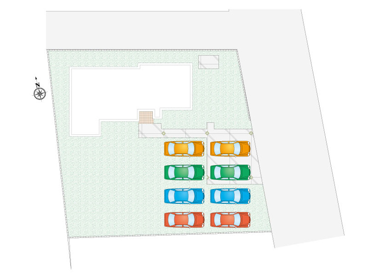 【館林市足次町全1区画　区画図】
敷地面積505.93㎡(153.04坪)
建物面積94.82㎡(28.68坪)
駐車合計8台！駐車可能！！