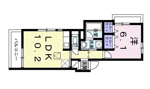 西宮市松原町のアパートの間取り