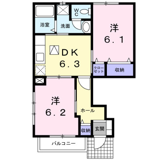 【間取り】 | サンライズ　ナカガワ　Ｅ | 間取図