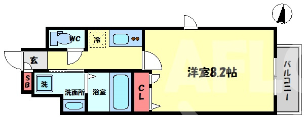 ディクス梅田東レジデンスの間取り|ディクス梅田東レジデンス　開放感のある間取り
