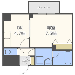ソルレヴェンテ梅田の間取り|ソルレヴェンテ梅田　開放感ある間取り