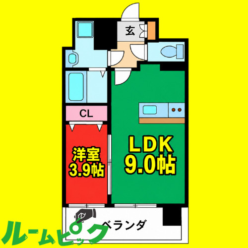 MAXIV新栄　名古屋市賃貸　仲介手数料無料の間取り