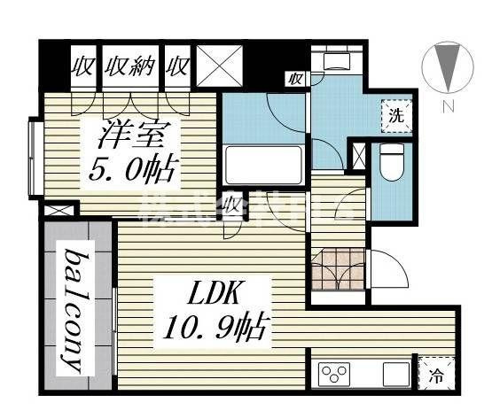 豊島区東池袋３丁目の賃貸マンションの間取り