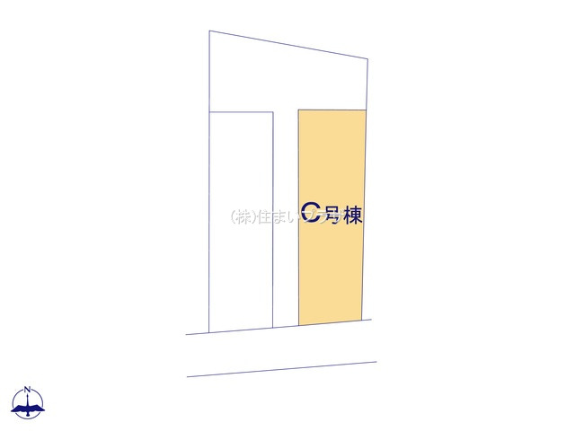 仲介手数料無料）一宮市奥町３２番　Ｃ号棟の区画図