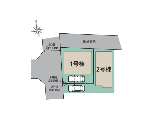 【土地図】 | 恩名新築戸建 | 駐車のしやすさや庭の広さ、隣家との距離感は図面だけでは分かりません。建物とあわせて現地でご案内しますので、ご希望の日時をお知らせください。※図面と現況が異なる場合は現況優先。