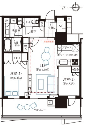 HARUMI FLAG SUN VILLAGE T棟の間取り
