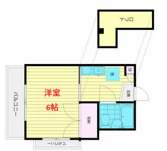 【間取り】 | キャッスル大森 | 6帖の洋室です
