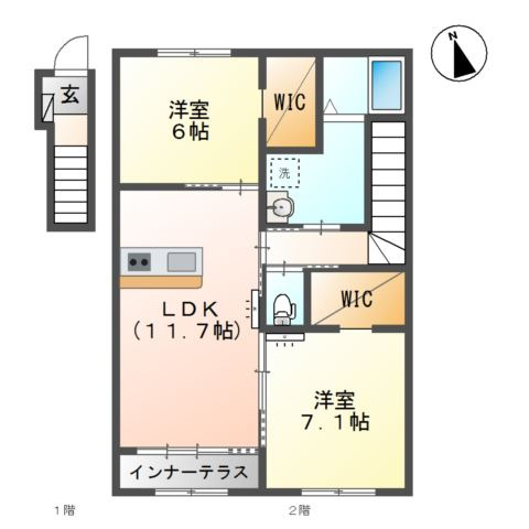 カーサ　ミルフィーユの間取り