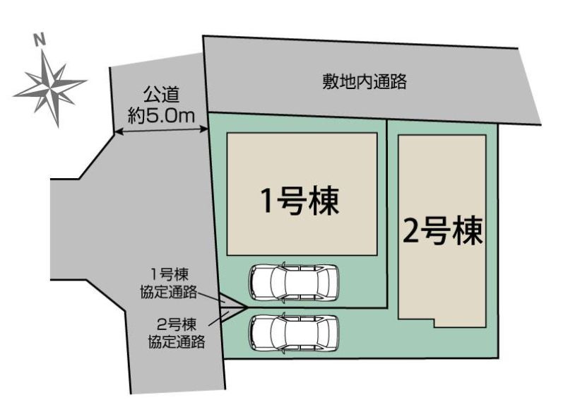厚木市恩名3丁目新築戸建て　2号棟の区画図|区画図「厚木市恩名3丁目新築戸建て」