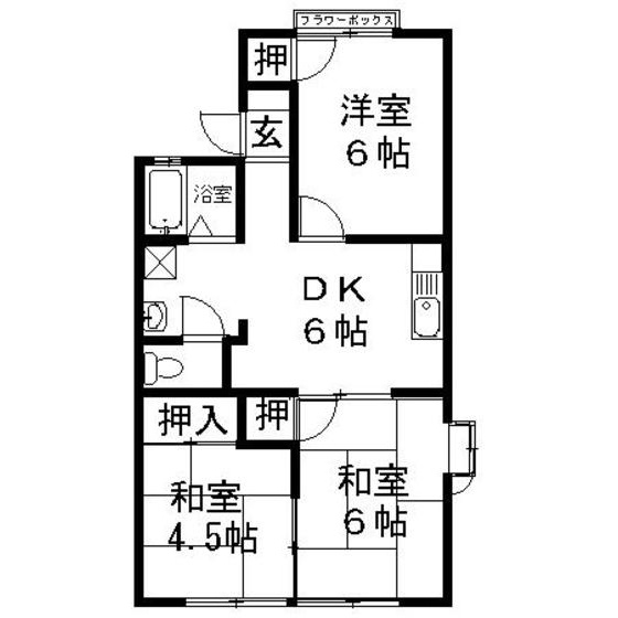 岐阜市今嶺２丁目のアパートの間取り