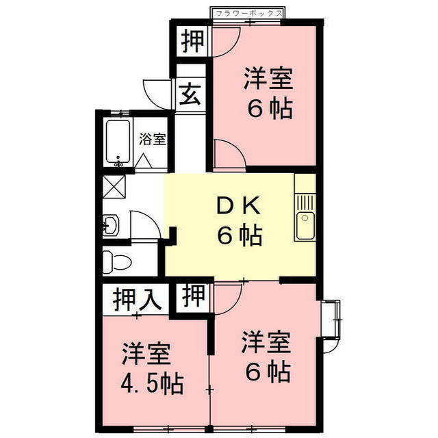 岐阜市今嶺２丁目のアパートの間取り