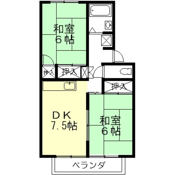 岐阜市今嶺２丁目のアパートの間取り
