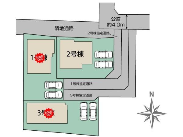 ブルーミングガーデン 前橋市龍蔵寺町3棟　長期優良住宅の区画図|区画図