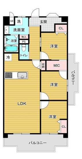 【間取り】 | シャトー第3八戸の里