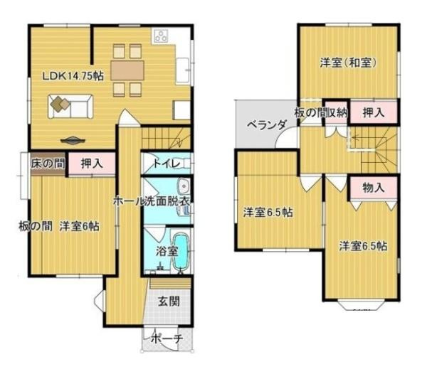 葛城市疋田　一戸建の間取り