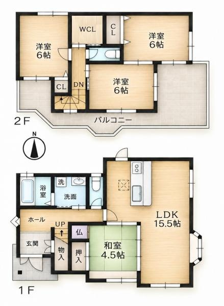 大和郡山市矢田町　一戸建の間取り