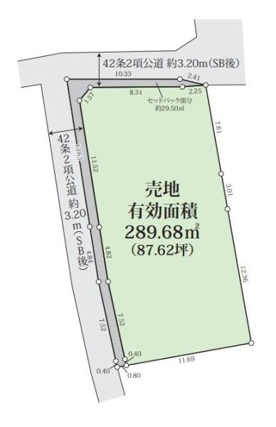 天理市岸田町の売地の土地図