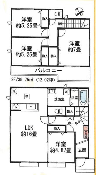 安城市美園町　全12区画・E号棟の間取り