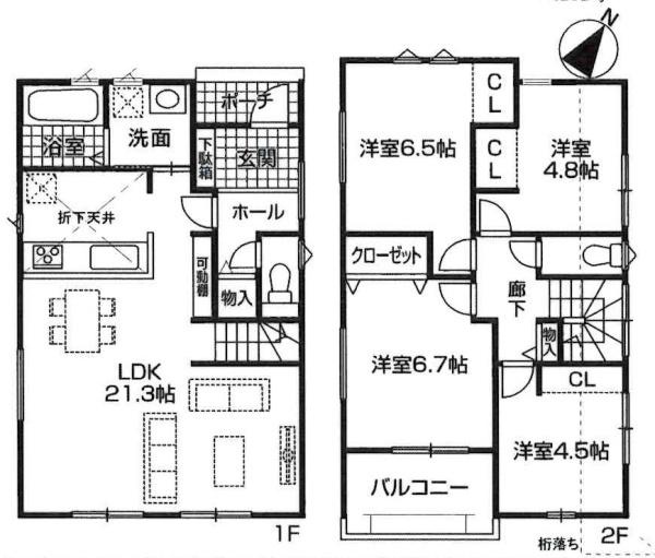 豊田市第4市木町　全3棟・2号棟の間取り