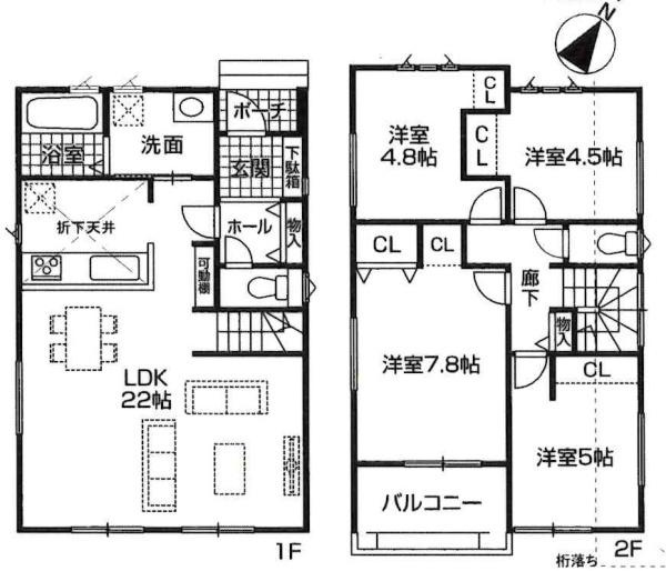 豊田市第4市木町　全3棟・3号棟の間取り