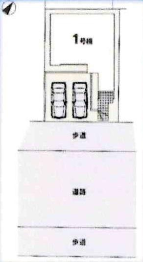 岡崎市中町1期　全1棟・1号棟の区画図