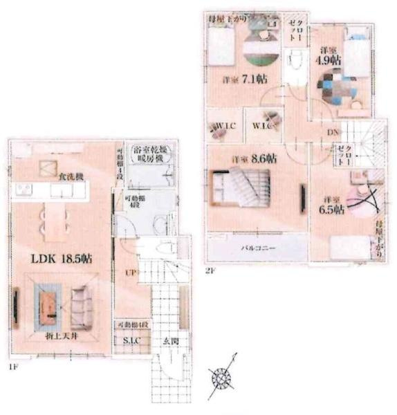 岡崎市美合町1期　全2棟・2号棟の間取り
